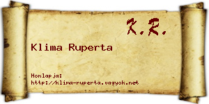 Klima Ruperta névjegykártya